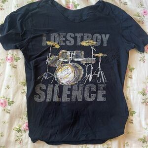 I destroy silence off the shoulder t-shirt size L